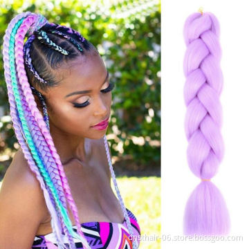 Jumbo Braiding Hair Extensions For Women 24 Inches 100g 60 Colors High Temperature Fiber Synthetic Braiding Hair Crochet Hair